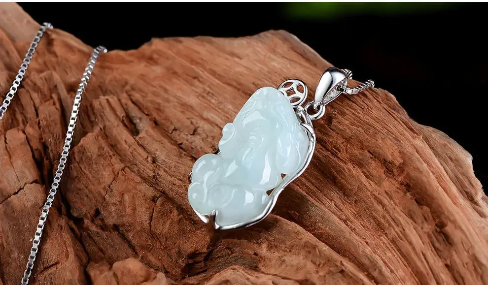 Jadeite Myanmar A-Grade Pixiu Pendant S925 Silver — feature 13