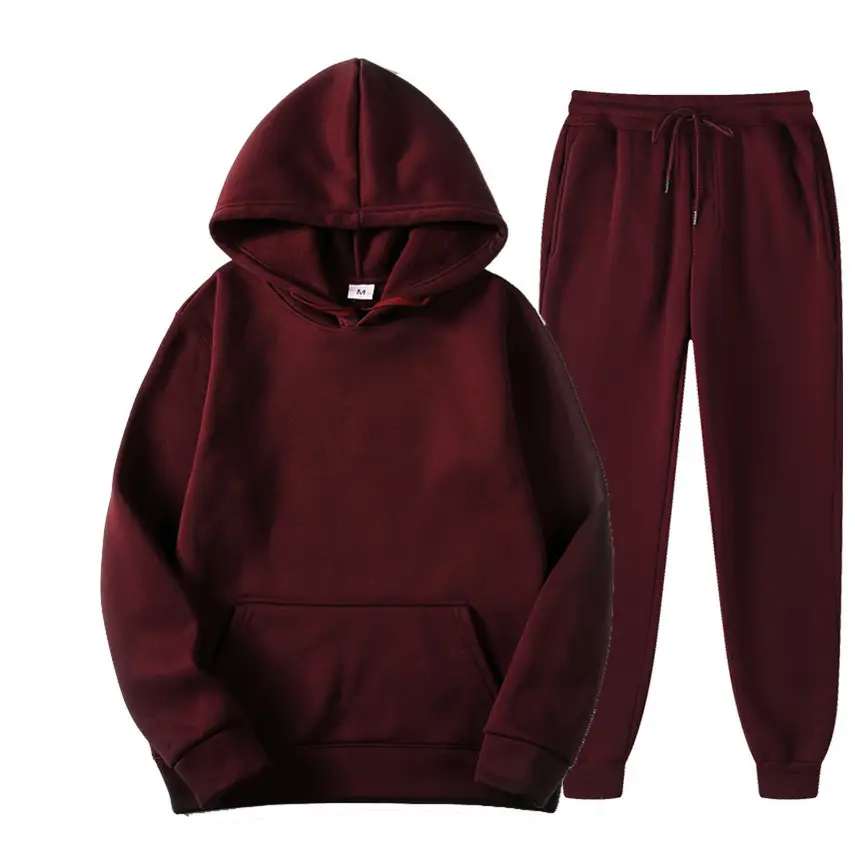 Men Pink Hoodie Pants Set Hoodie Pants