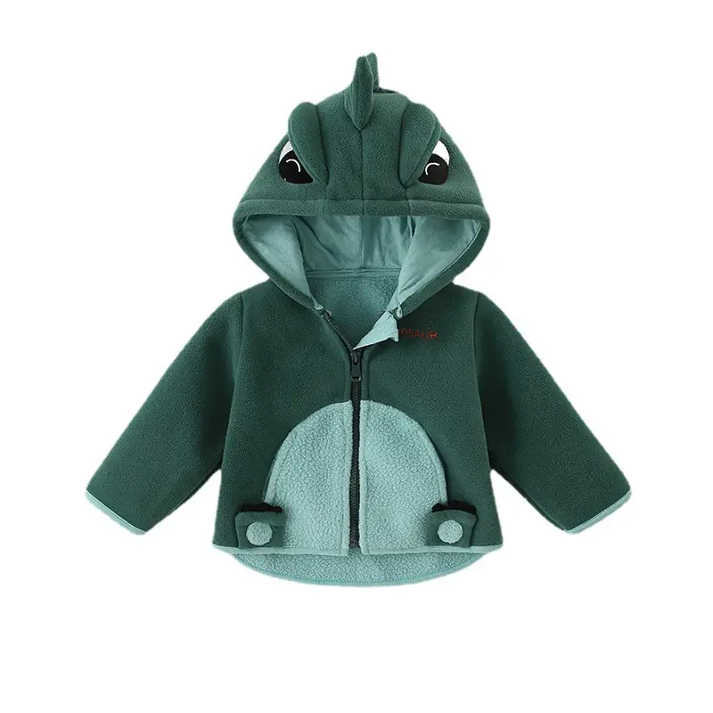 Baby Hooded Fleece Coat Light Blue Spring Autumn - Image 17