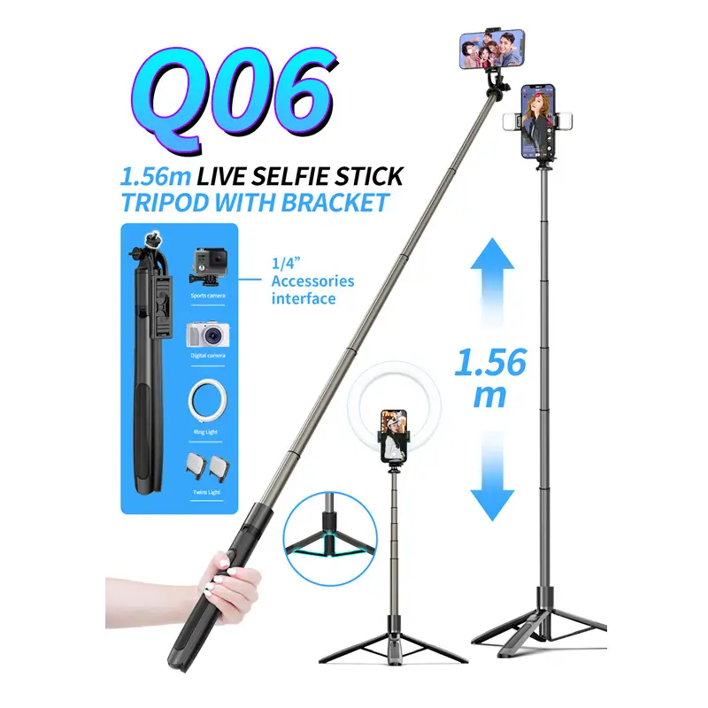 Bluetooth Selfie Stick with Fill Light & Tripod - Image 6