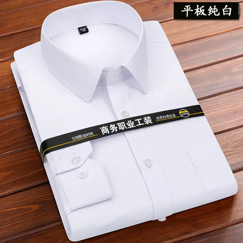 Men's Pink Long Sleeve Plain Shirt with Pockets - Image 5