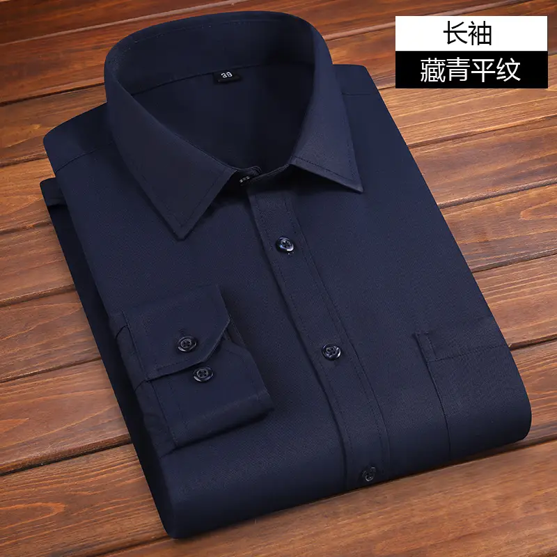 Men's Pink Long Sleeve Plain Shirt with Pockets - Image 70