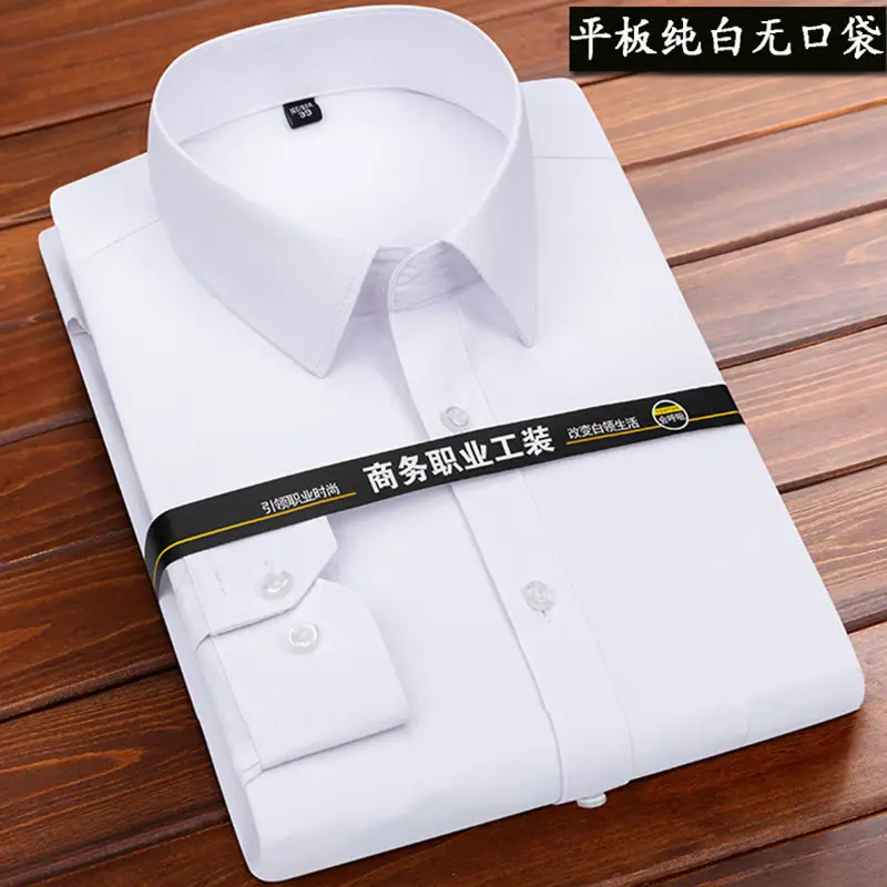 Men's Pink Long Sleeve Plain Shirt with Pockets - Image 12