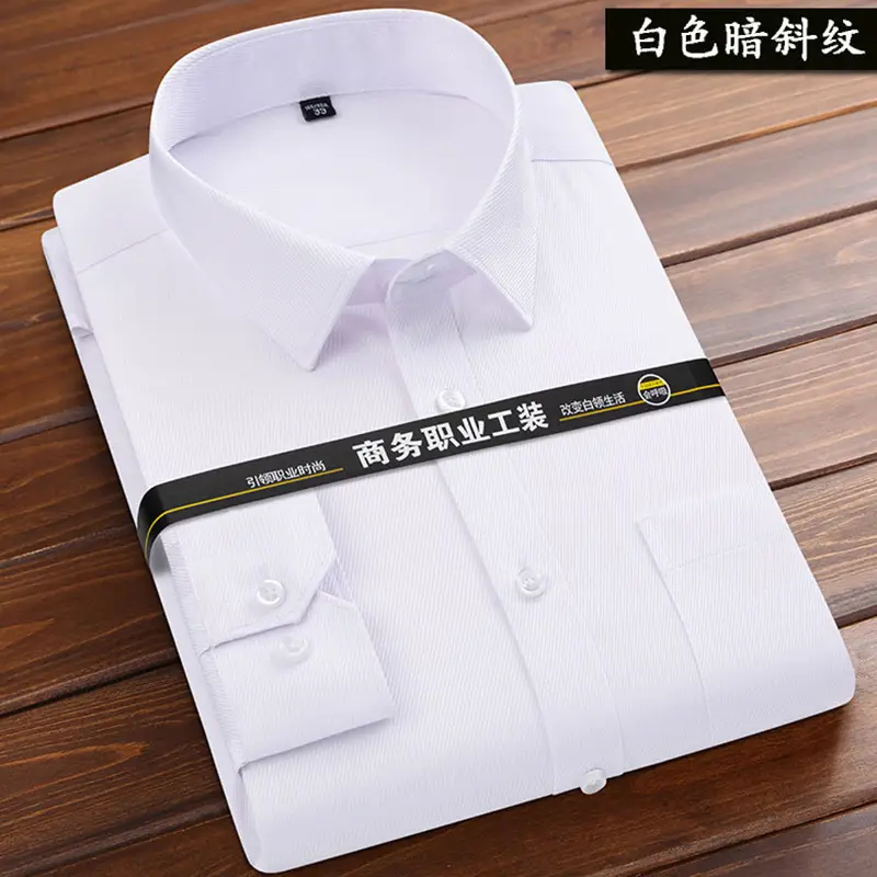 Men's Pink Long Sleeve Plain Shirt with Pockets - Image 19