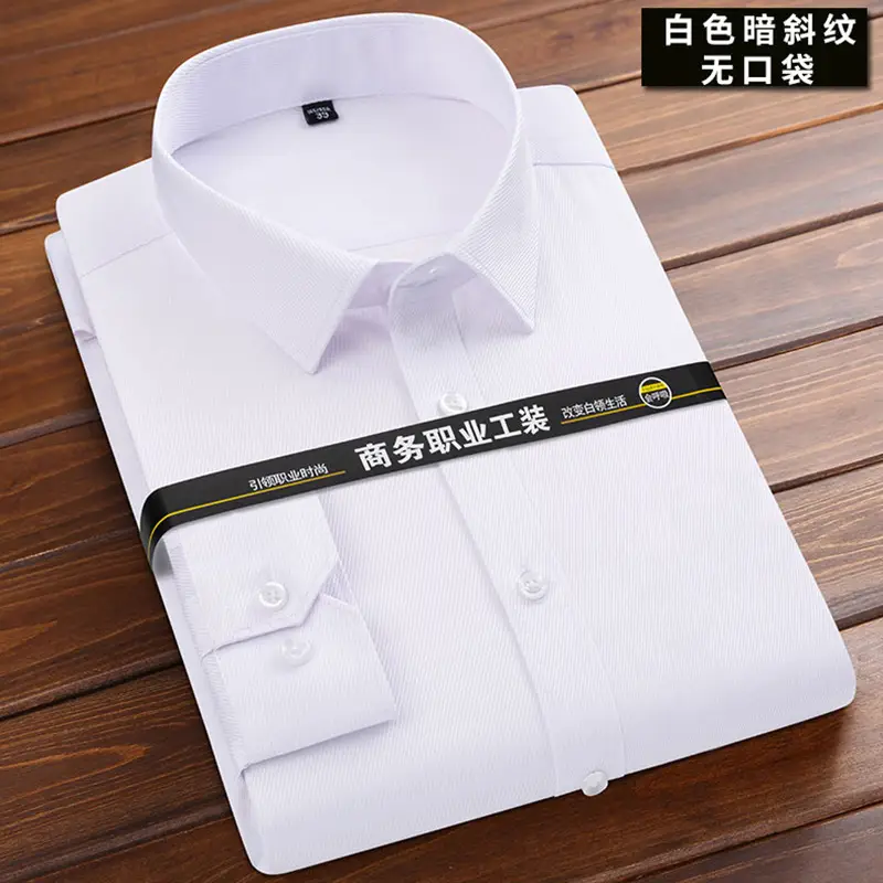 Men's Pink Long Sleeve Plain Shirt with Pockets - Image 26