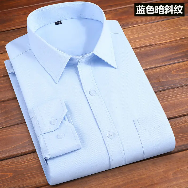 Men's Pink Long Sleeve Plain Shirt with Pockets - Image 40