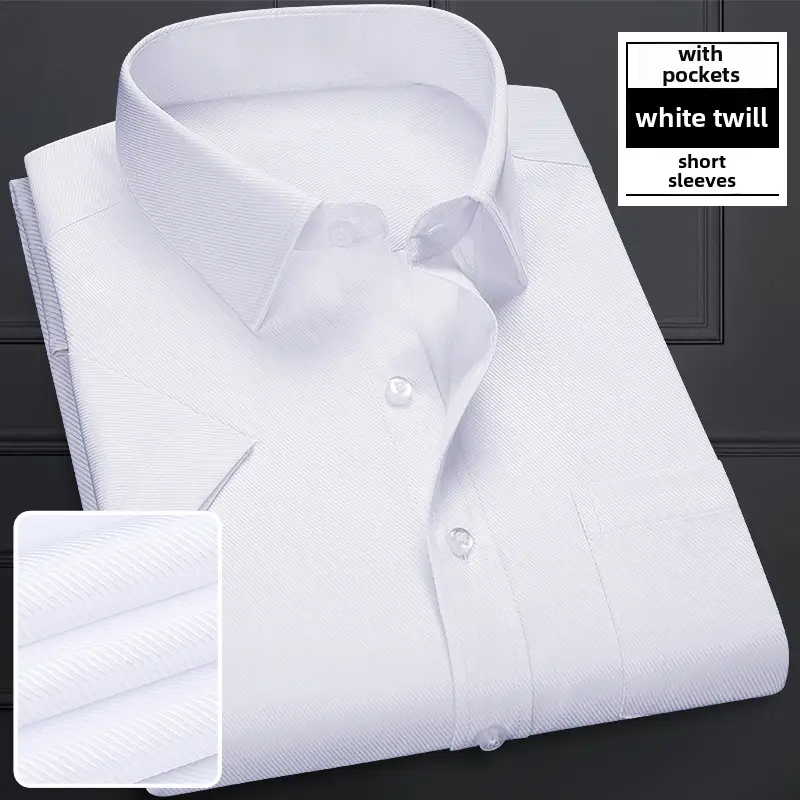 Men's Pink Long Sleeve Plain Shirt with Pockets - Image 88