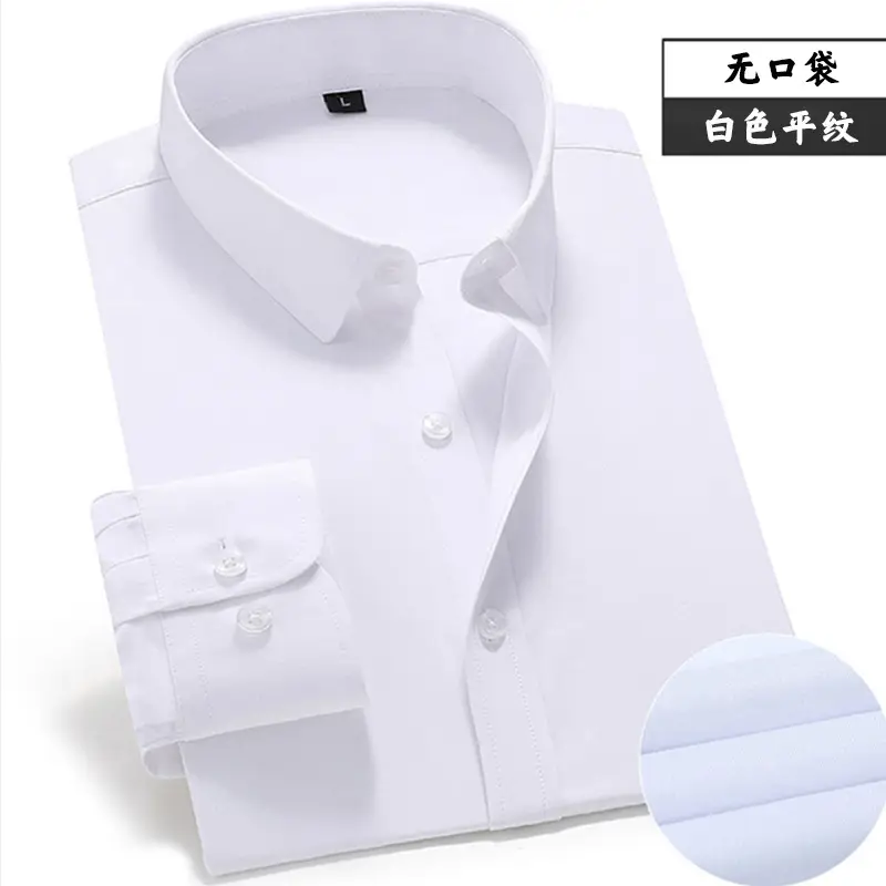 Men's Pink Long Sleeve Plain Shirt with Pockets - Image 10
