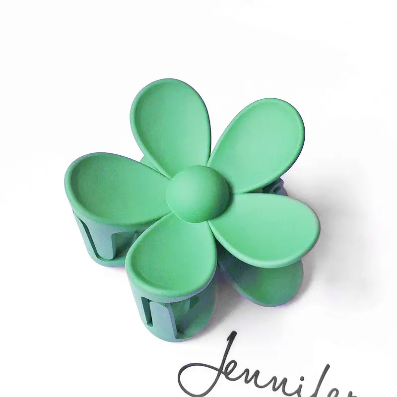 Green Flower Hair Clip for Women Neck