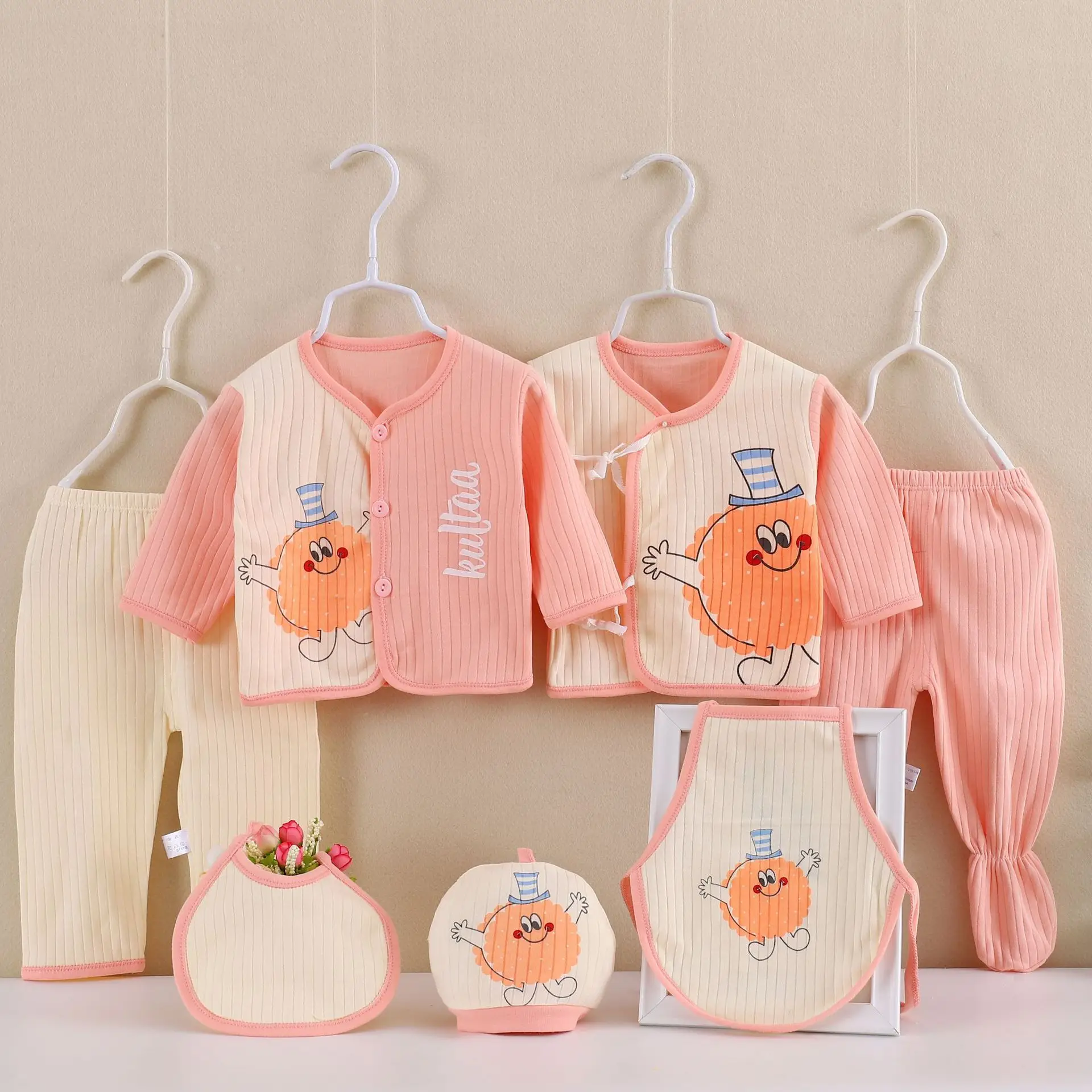 2025 Four Seasons Infant Cotton Plaid Seven-Piece Set - Image 5