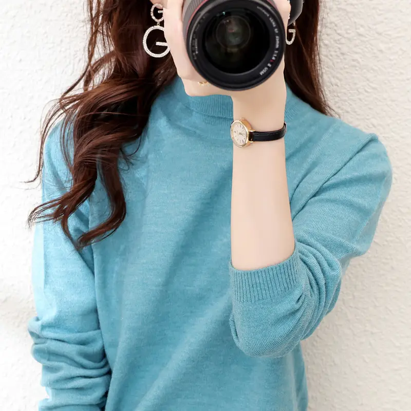 Women Wool Turtleneck Sweater Warm Slim Fit Autumn Winter - Image 11