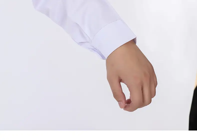 White Long-Sleeved Medical Work Coat for Men Women — feature 44