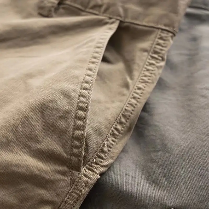 Men's Black Korean Style Straight Leg Work Pants - Image 7
