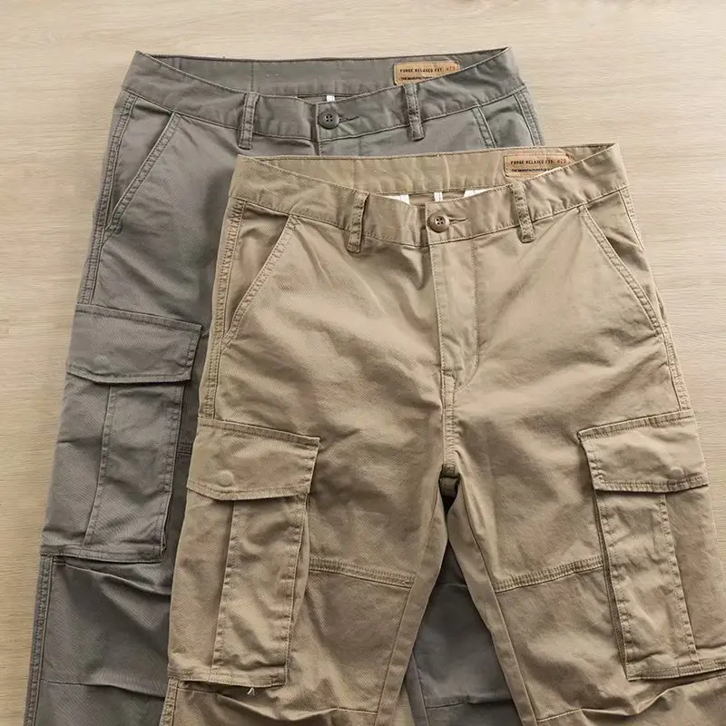 Men's Black Korean Style Straight Leg Work Pants — feature 6