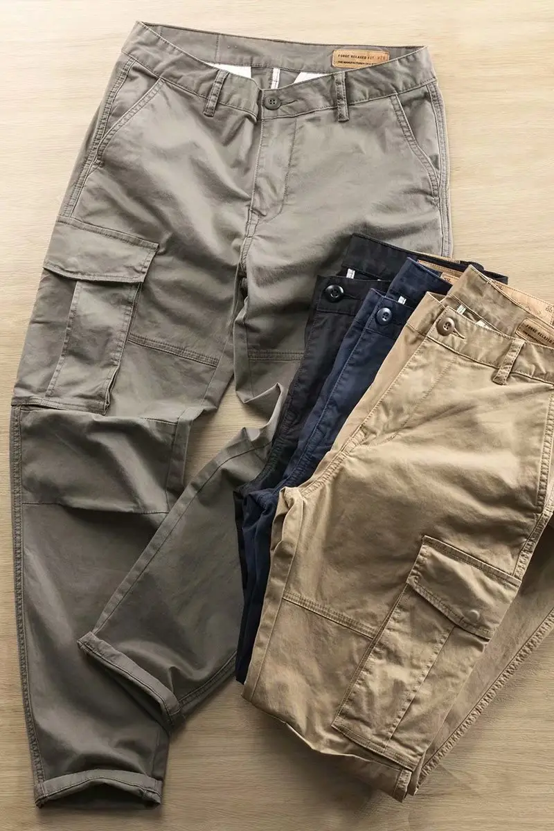 Men's Black Korean Style Straight Leg Work Pants — feature 7