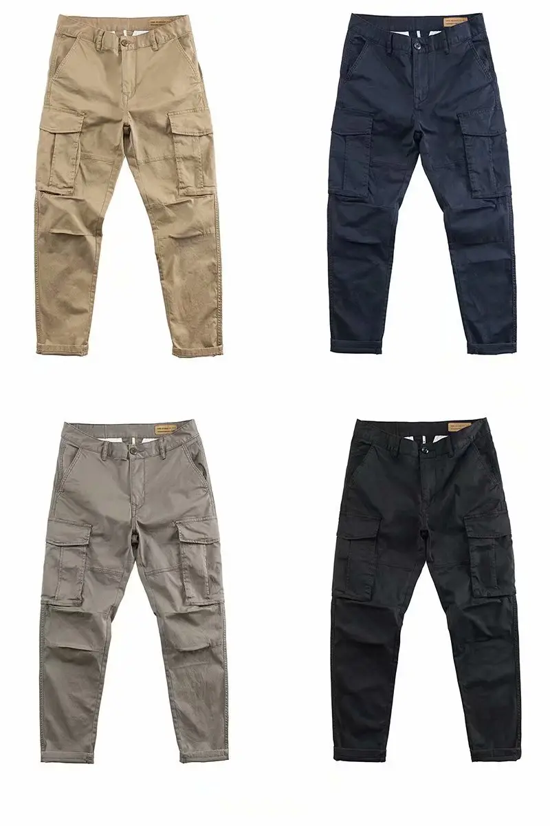 Men's Black Korean Style Straight Leg Work Pants — feature 8