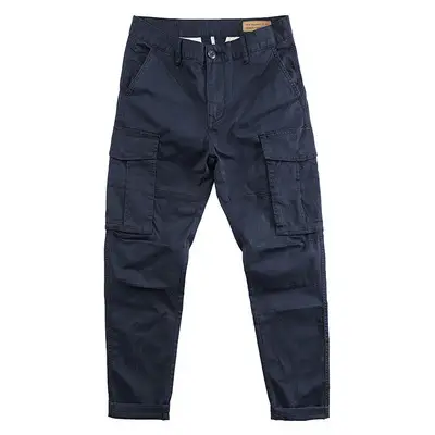 Men's Black Korean Style Straight Leg Work Pants - Image 4