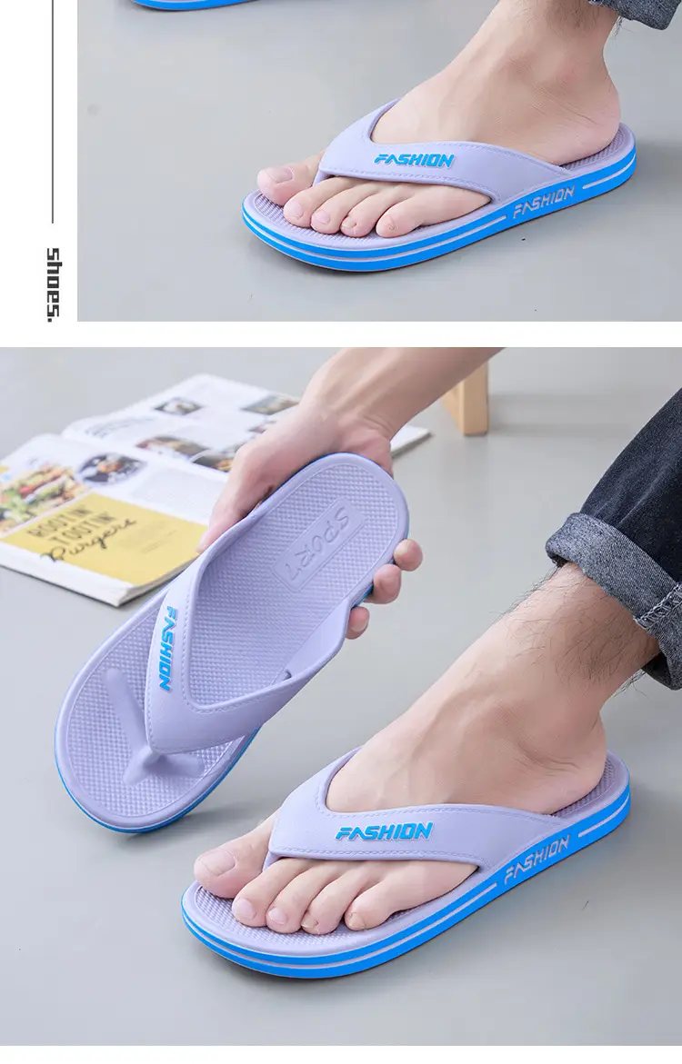 Autumn and Summer Home Indoor and Outdoor Comfortable PVC Sandals and Slippers Outdoor Beach Daily Leisure Fashion Men's Flip Flops — feature 8