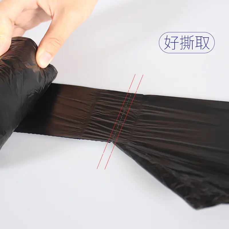 Black Garbage Bag 50x60cm Portable Disposable Plastic Bag