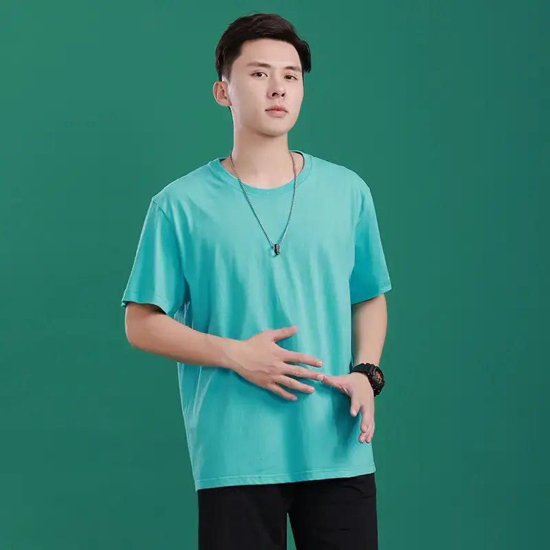 Men's Light Blue Loose Fit T-Shirt Summer Wear