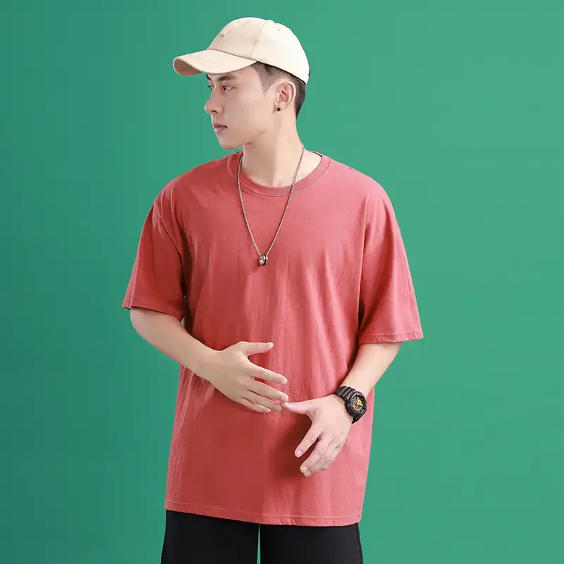 Men's Light Blue Loose Fit T-Shirt Summer Wear