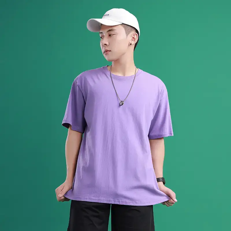 Men's Light Blue Loose Fit T-Shirt Summer Wear