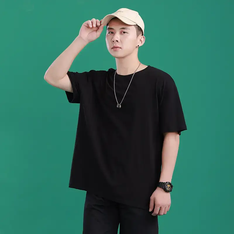Men's Light Blue Loose Fit T-Shirt Summer Wear