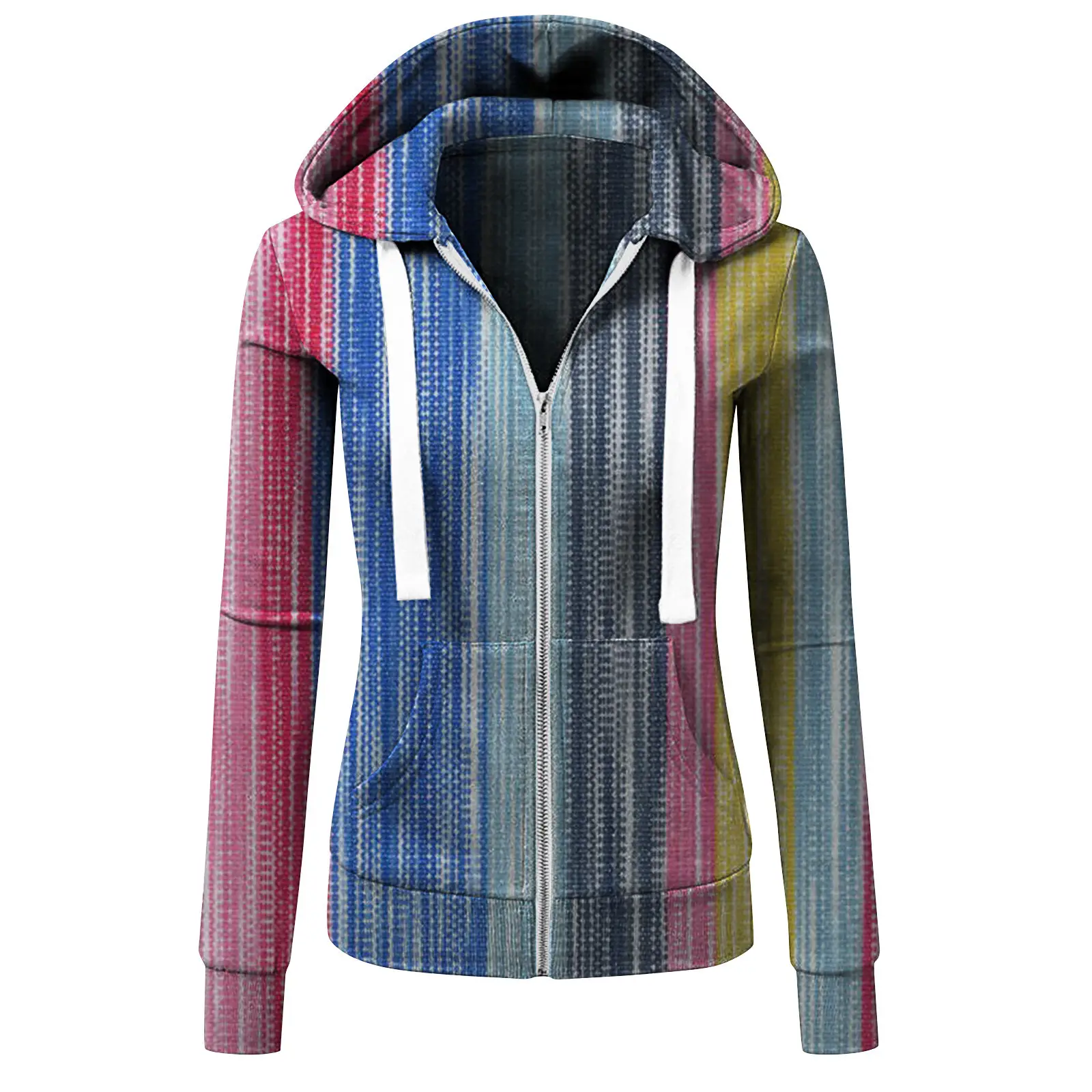 Women's Zipper Hooded Sweatshirt Jacket Cotton Autumn Winter - Image 2