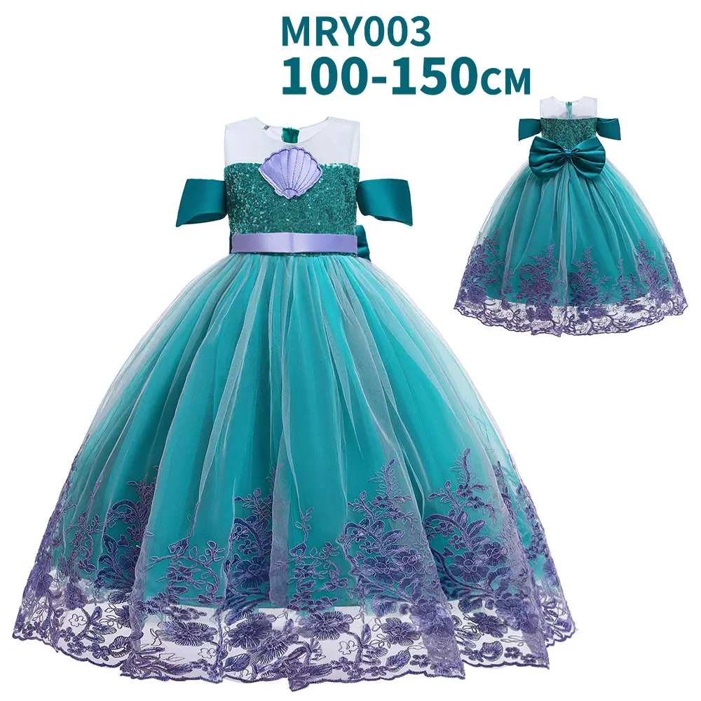 Halloween Mermaid Mesh Sequins Dress Princess Dress
