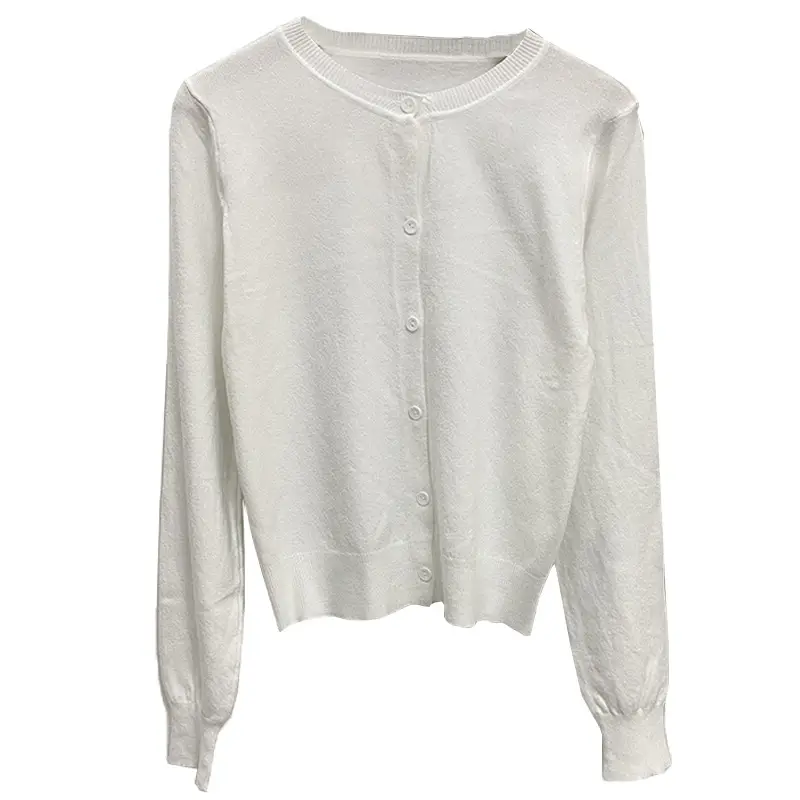 Women 2023 Cardigan Solid Color Slim Fit Long Sleeve - Image 9