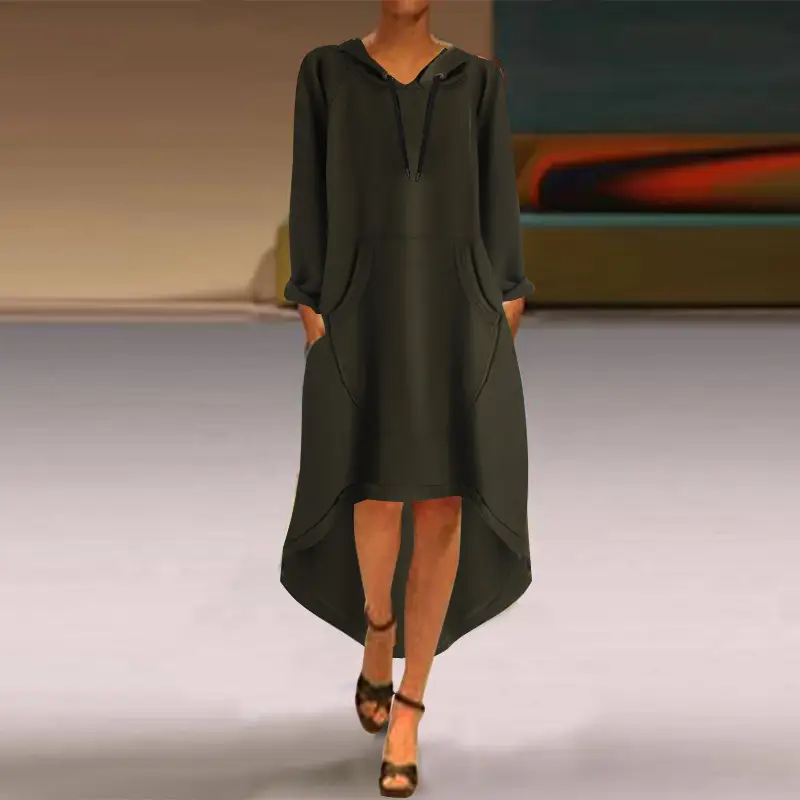 2023 Fleece Hooded Long Coat Women 4-Crime 8" - Image 7
