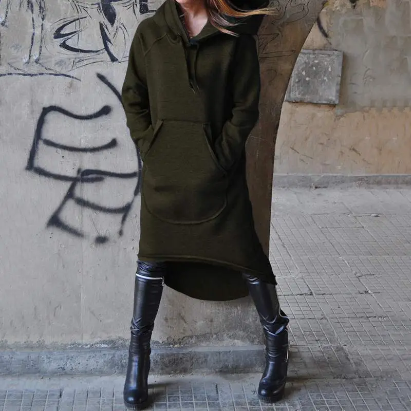 2023 Fleece Hooded Long Coat Women 4-Crime 8" - Image 2