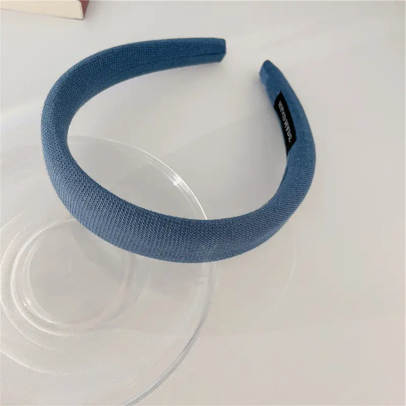 Soft Waxy Knitted Hairband in Blue Sweet Headband Pad - Image 2