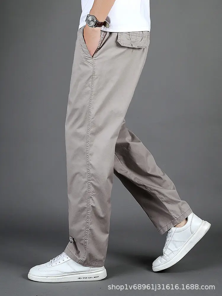 Men's Black Loose Straight Pants Casual Wear - Image 14