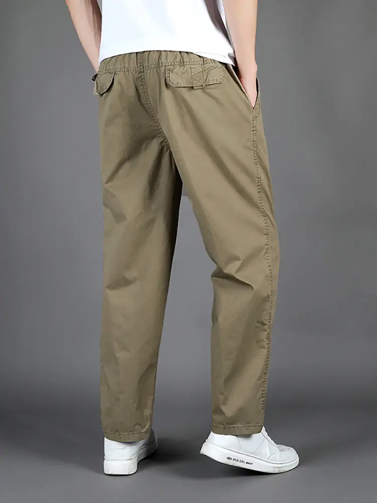 Men's Black Loose Straight Pants Casual Wear - Image 15