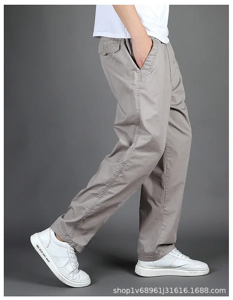 Men's Black Loose Straight Pants Casual Wear — feature 23