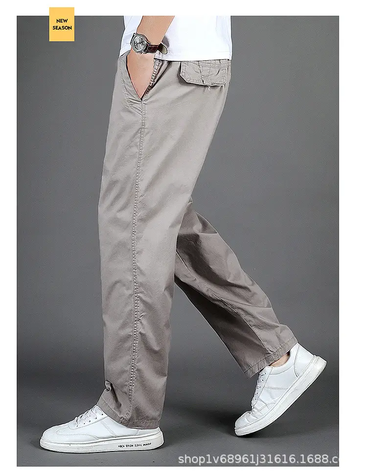 Men's Black Loose Straight Pants Casual Wear — feature 24