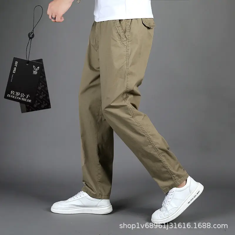 Men's Black Loose Straight Pants Casual Wear - Image 10