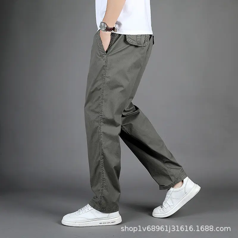 Men's Black Loose Straight Pants Casual Wear - Image 2