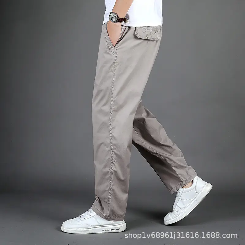 Men's Black Loose Straight Pants Casual Wear - Image 3