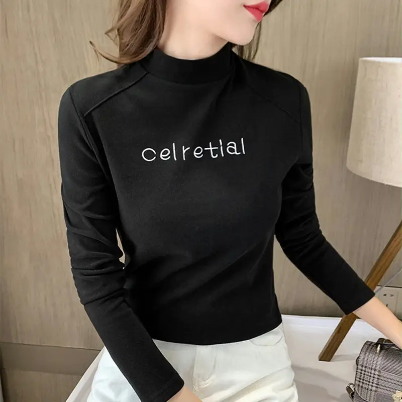 Fleece Long Sleeve T-Shirt Women Autumn Winter Slim Fit - Image 8