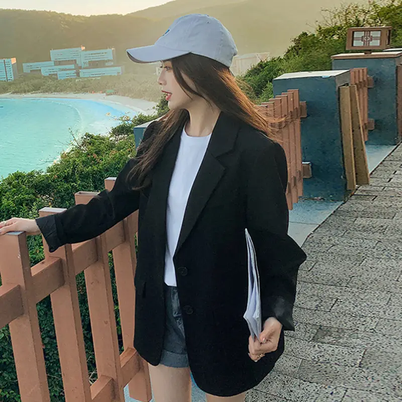 Women's Black Blazer Jacket 2026 Spring Autumn British Design - Image 9