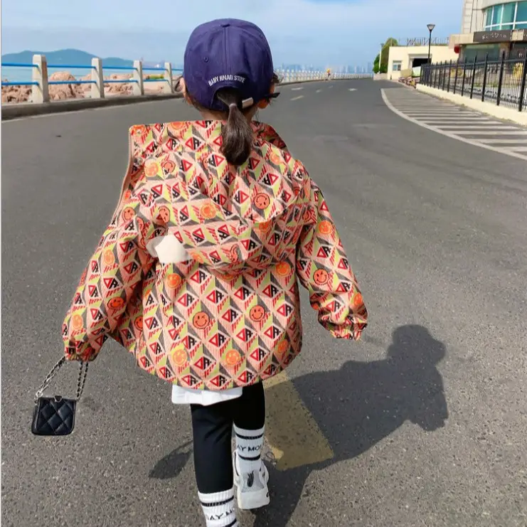 Girls Korean Style Trench Coat Long Sleeve Cartoon - Image 5