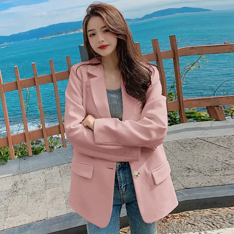 Women Pink Blazer 2026 British Design Petite Casual - Image 3