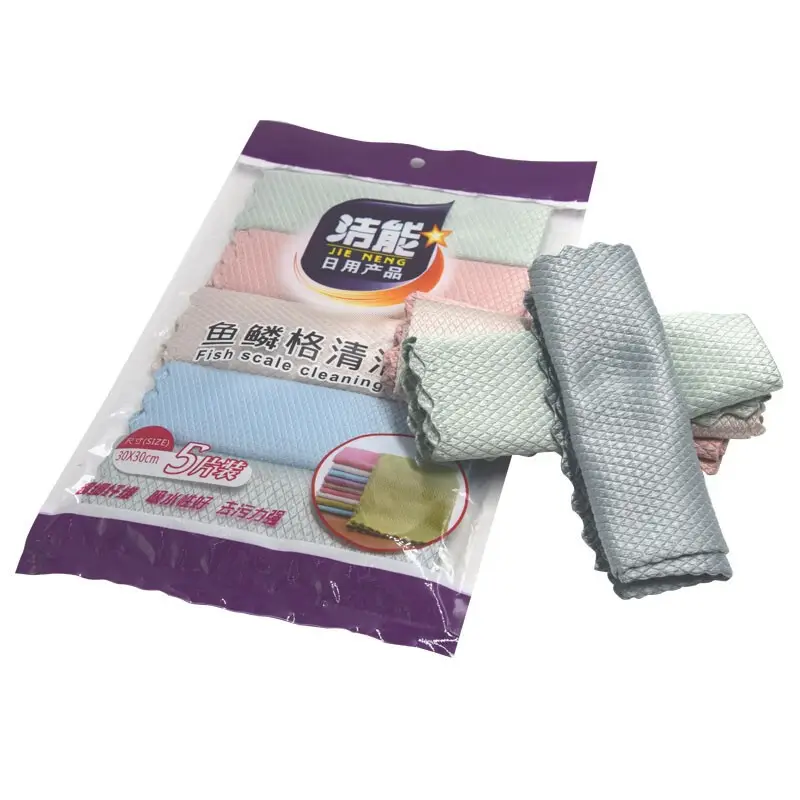 Jie Neng Fish Scale Cloth 5Pcs Water Absorbent Non-Towel - Image 5
