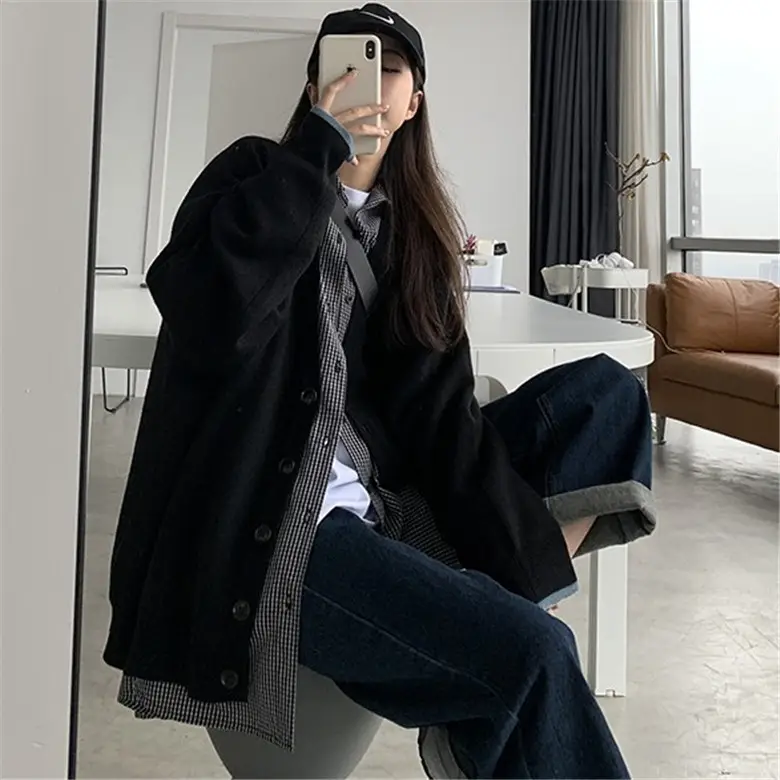 2025 V-Neck Knitted Cardigan Women Large - Image 2
