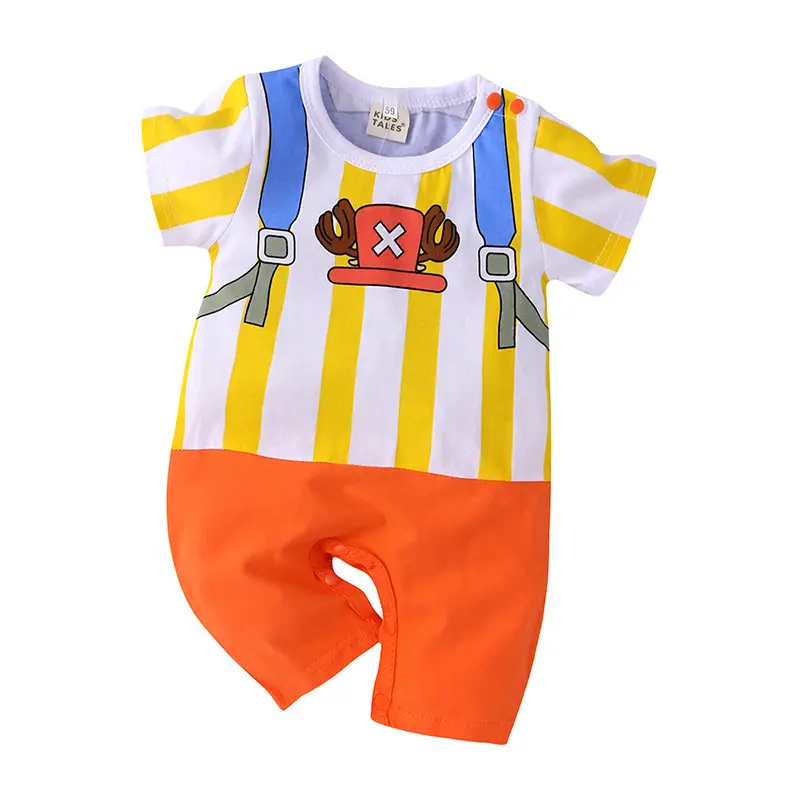 Cartoon Anime Baby Shorts Set Yellow Orange 0-1 Years - Image 6