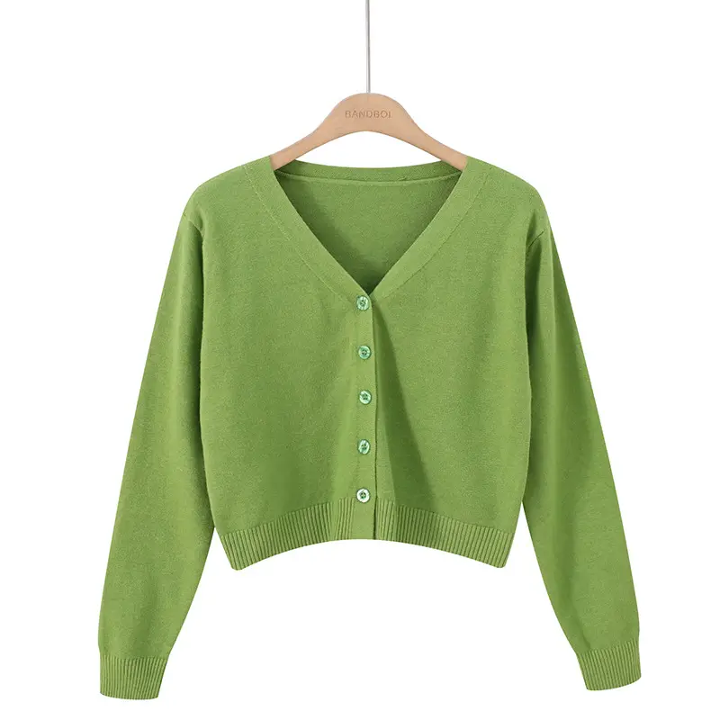 Women's Yellow V-Neck Cardigan Coat with Button Front