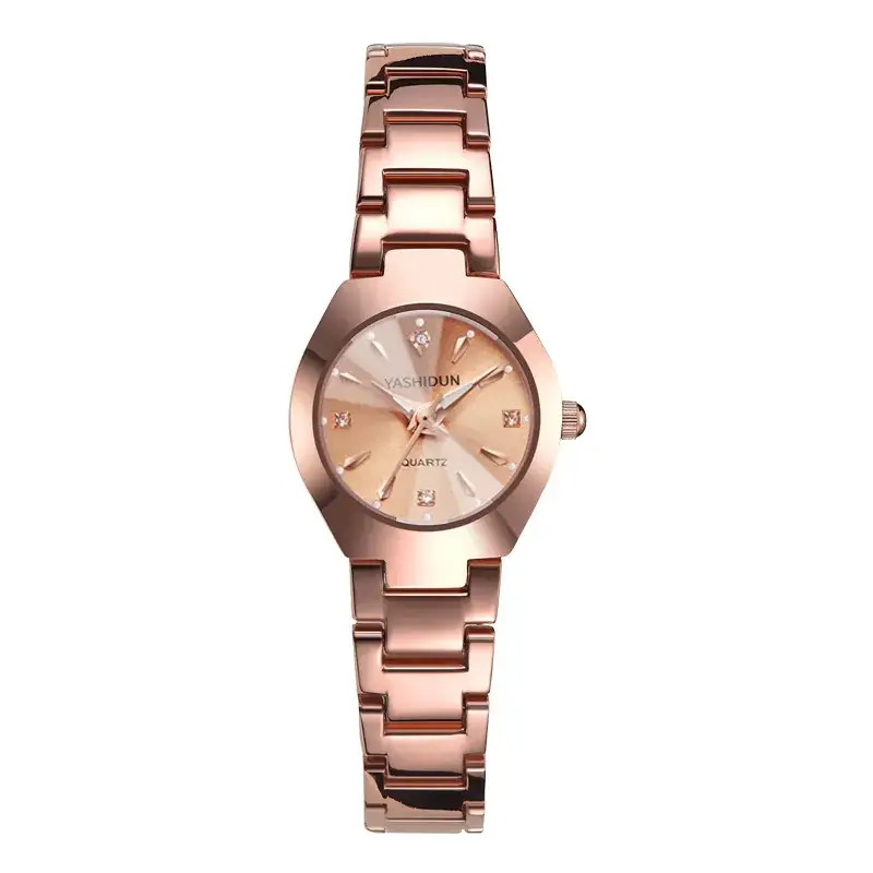 Rose Gold Ladies Quartz Watch with Diamond Dial - Image 2