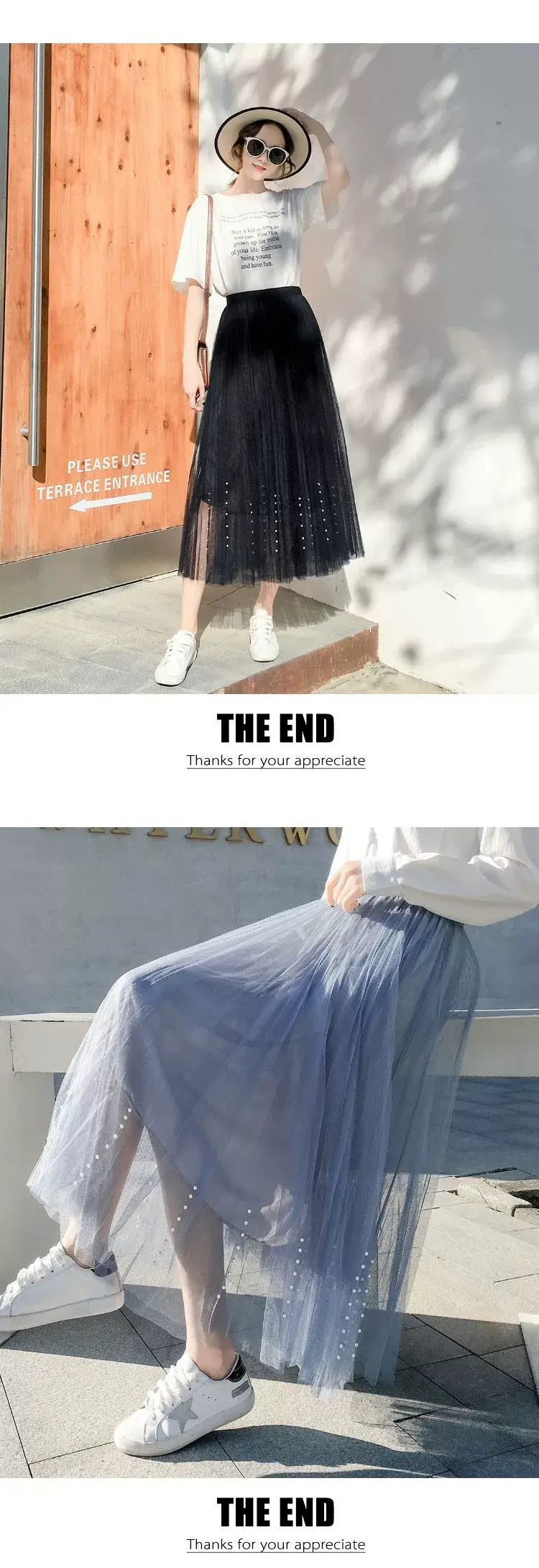 Plus Size Beaded Pleated Skirt for Chubby Women — feature 2